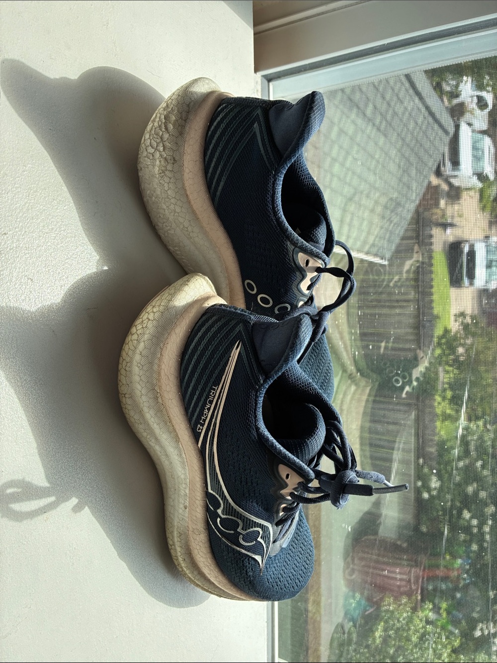 Saucony Navy and pink Triumph Running Shoes